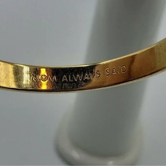 💛 Kate Spade Gold Mom Always Said Idiom Engraved Bangle Bracelet - Picture 2 of 7